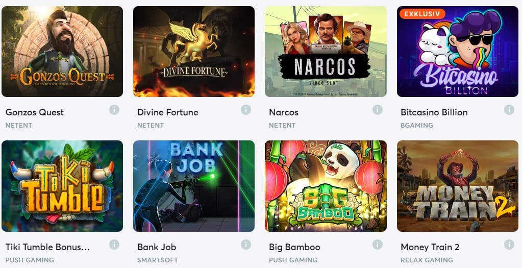 Giocare alle slot su Bitcasino.io.